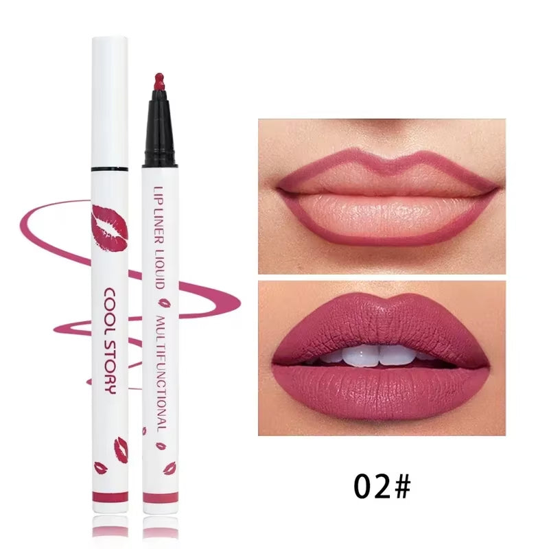 Matte Liquid Lip Liner Pencil - Long-Lasting, Quick-Drying, Smudge-Proof Lipstick for Effortless Beauty