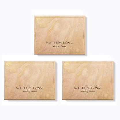 All-In-One Makeup Palette with Eye Shadow, Contouring, Blush, Highlighter, and Eyelid Brightening in One; Versatile Makeup