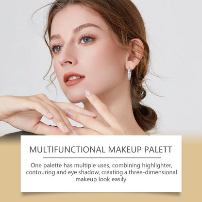All-In-One Makeup Palette with Eye Shadow, Contouring, Blush, Highlighter, and Eyelid Brightening in One; Versatile Makeup