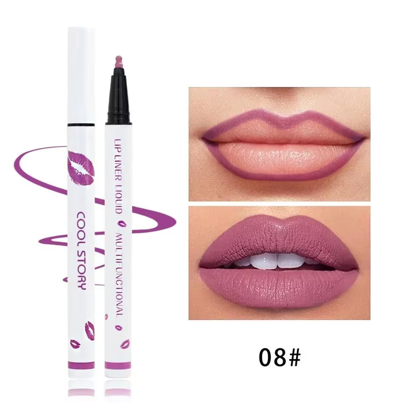 Matte Liquid Lip Liner Pencil - Long-Lasting, Quick-Drying, Smudge-Proof Lipstick for Effortless Beauty