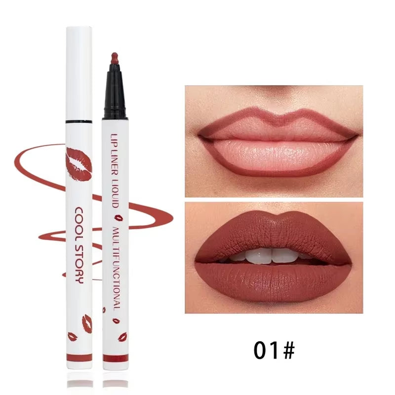 Matte Liquid Lip Liner Pencil - Long-Lasting, Quick-Drying, Smudge-Proof Lipstick for Effortless Beauty