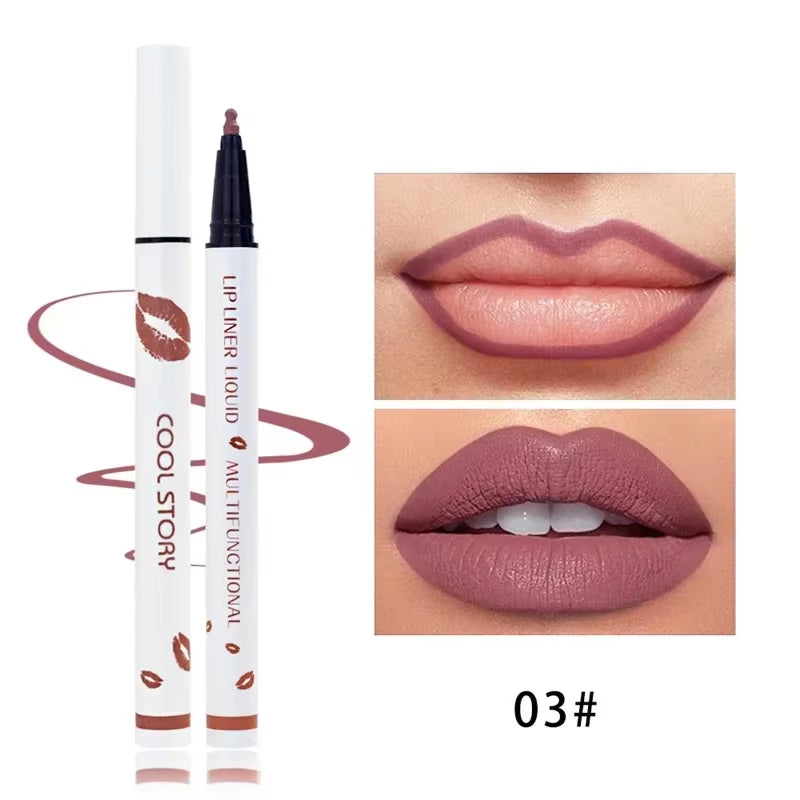 Matte Liquid Lip Liner Pencil - Long-Lasting, Quick-Drying, Smudge-Proof Lipstick for Effortless Beauty